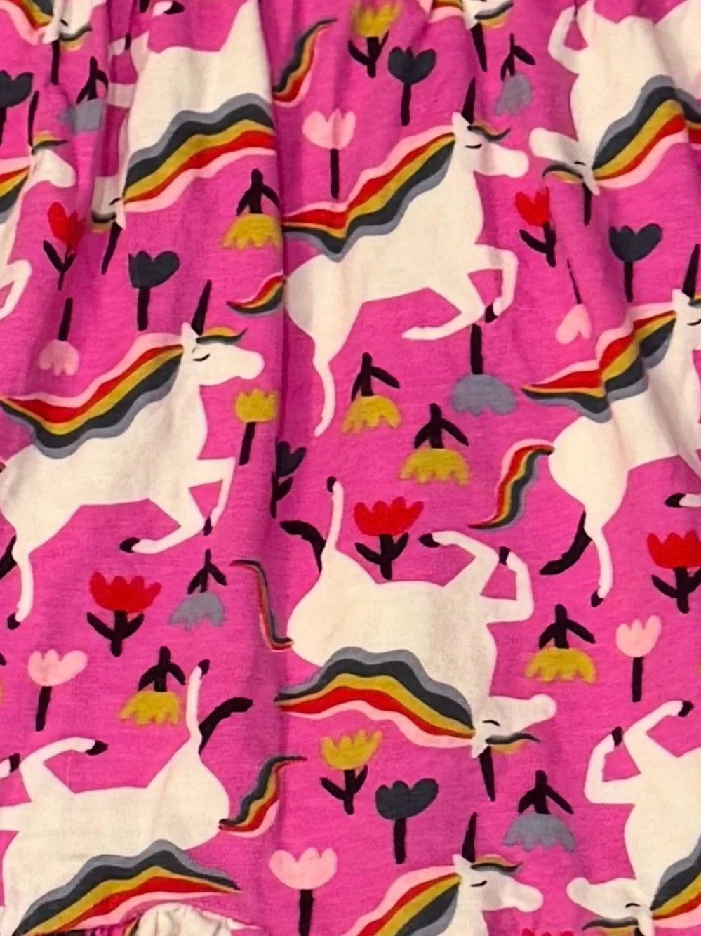 Hanna Andersson Pink Unicorn Print Tiered Girl's Dress